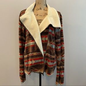 Lauren Ralph Lauren Aztec Sherpa Moto Jacket